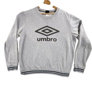 Umbro Sweatshirt Mens XL Gray Crewneck Pullover Fleece Logo Soccer Graphic Y2K